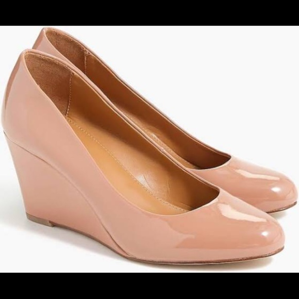 J.Crew Tan Camel Nude Platform Heels Wedges 7